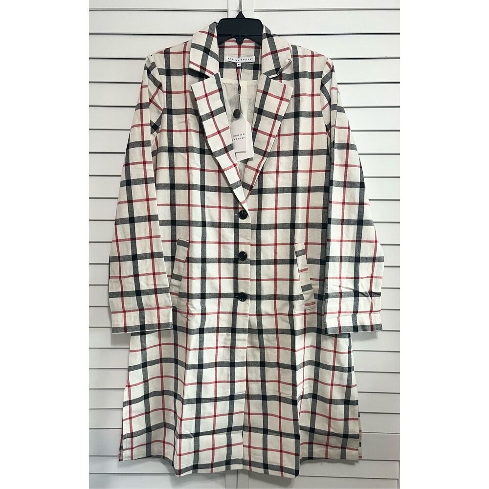 English Factory Long Light Weight Striped Jacket Size Small NWT